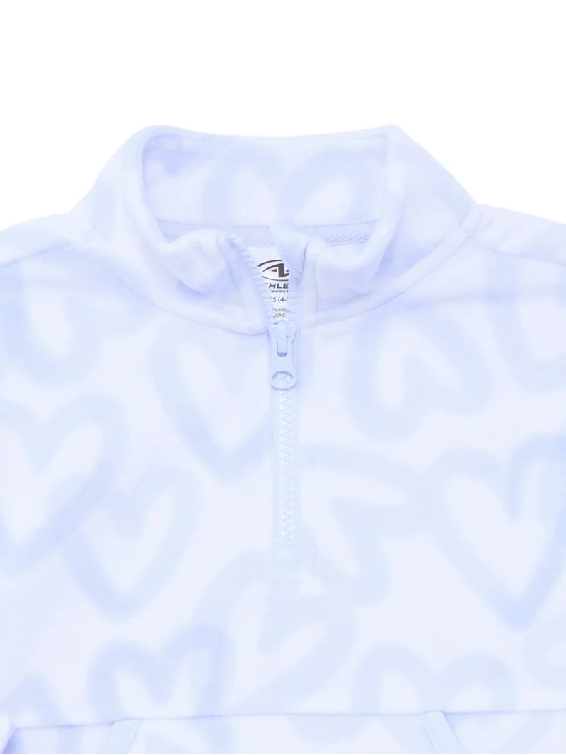 Athletic Works Girls Microfleece Quarter Zip Pullover Jacket, Sizes 4-18 & Plus | Walmart (US)