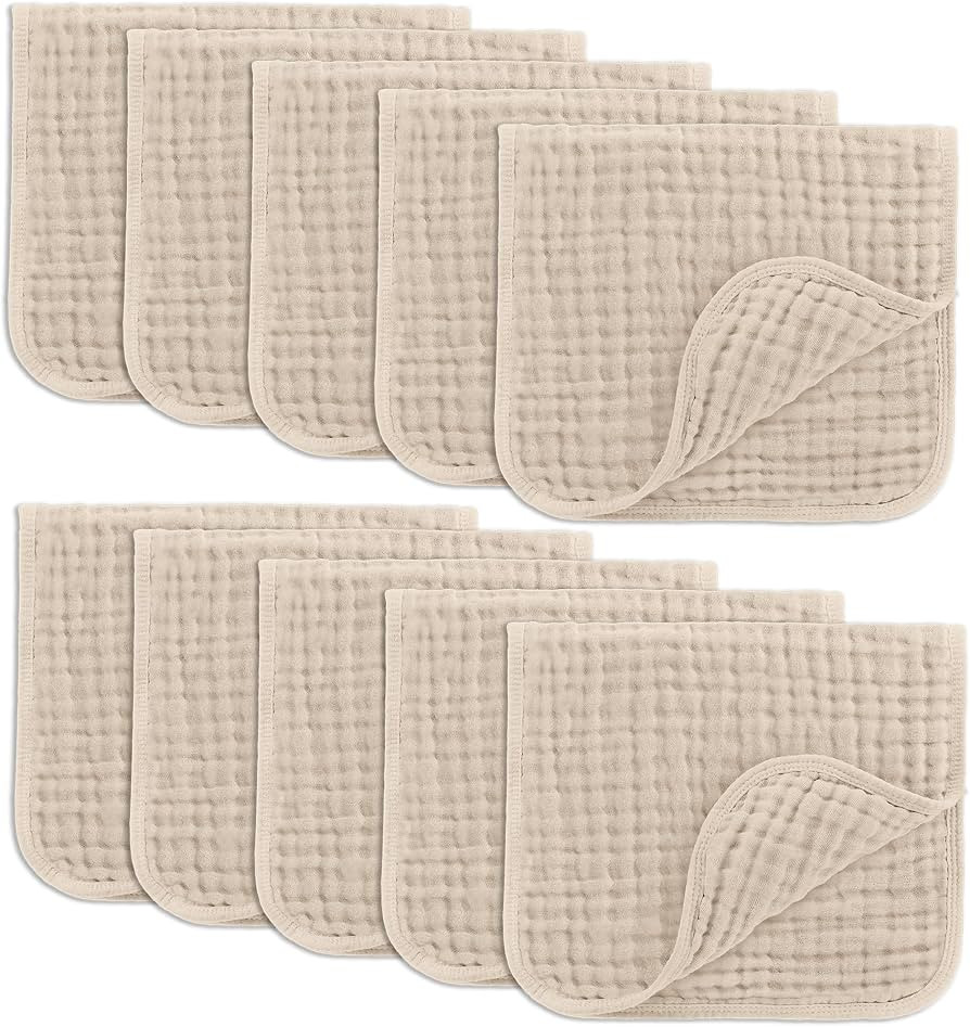 Comfy Cubs Muslin Burp Cloths Set Large 100% Cotton Hand Washcloths for Babies, Baby Essentials 6... | Amazon (US)