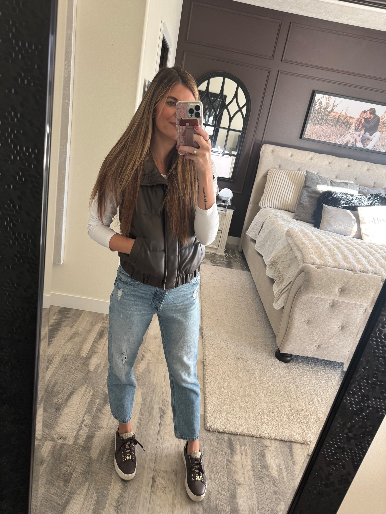 Casual fit of the day #leathervest 

#LTKShoeCrush #LTKSeasonal #LTKStyleTip