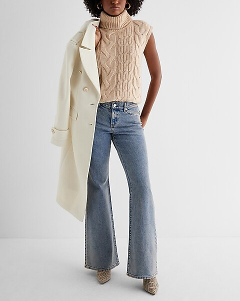 Cable Knit Turtleneck Sweater Vest | Express