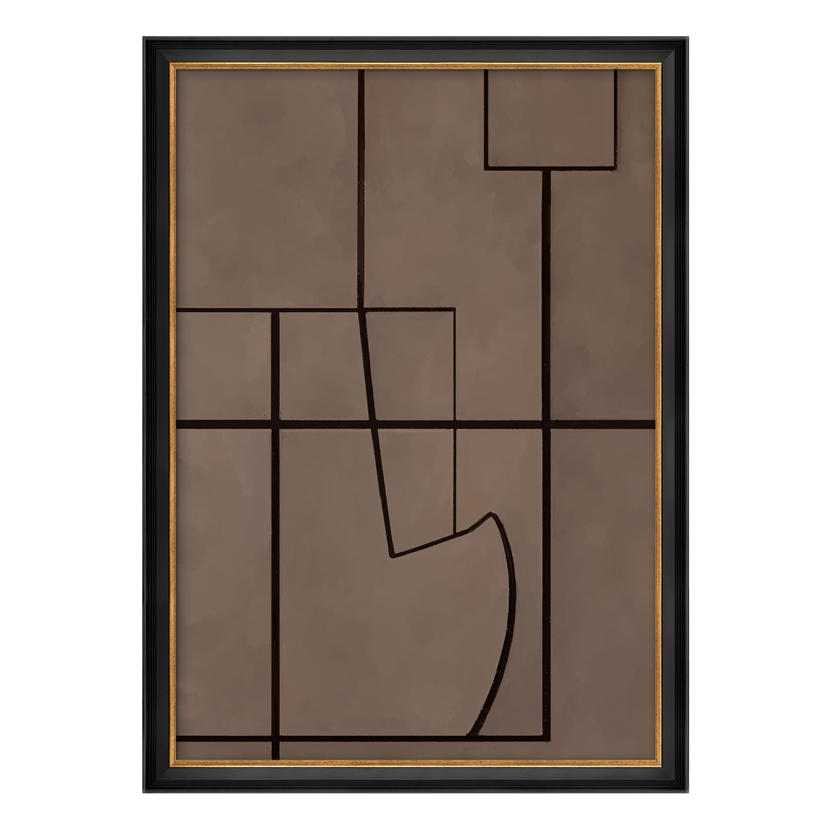 MUDECOR Premium Framed Wall Art Minimalist Geometric Abstract in Neutral Palette Illustrations Im... | Amazon (US)