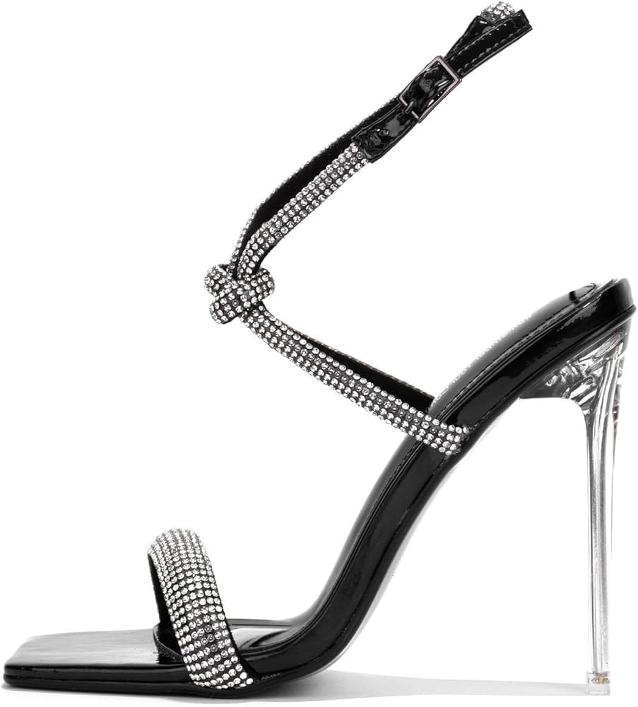 Cape Robbin Lexington Sexy Stiletto Clear High Heels for Women, Square Toe Ankle Strap Heels with... | Amazon (US)