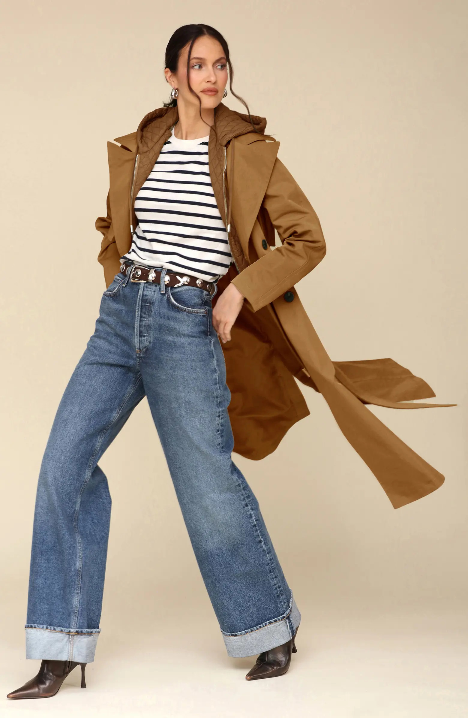 Avec Les Filles Double Breasted Trench Coat with Hooded Quilted Dickey | Nordstrom | Nordstrom