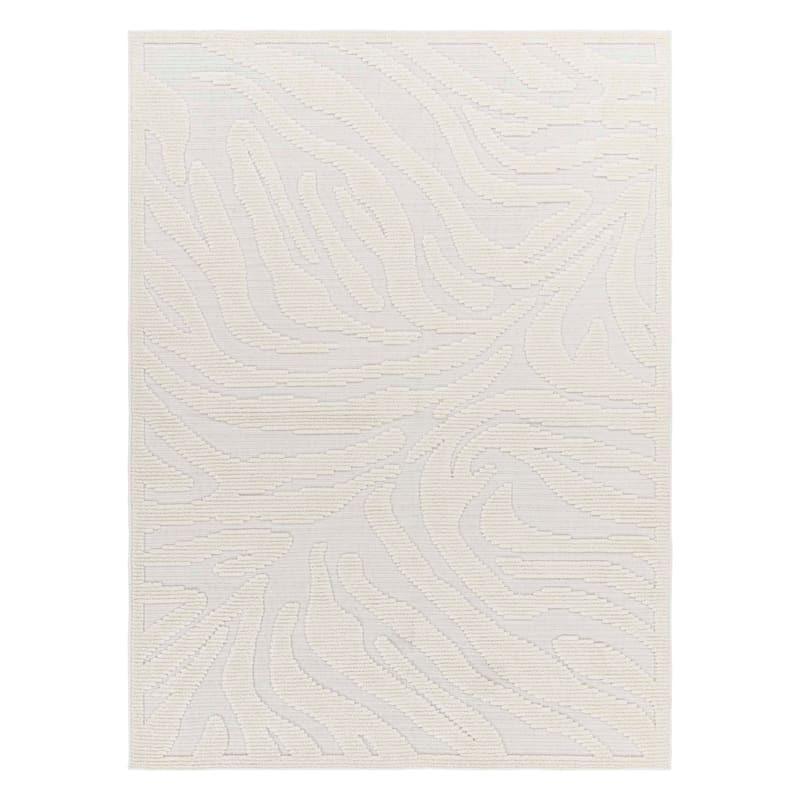 (B861) Crosby St. Lyna Ivory Zebra Design Washable Area Rug, 8x10 | At Home