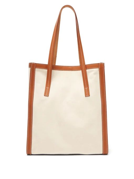 Canvas and leather tote bag | Matches (US)