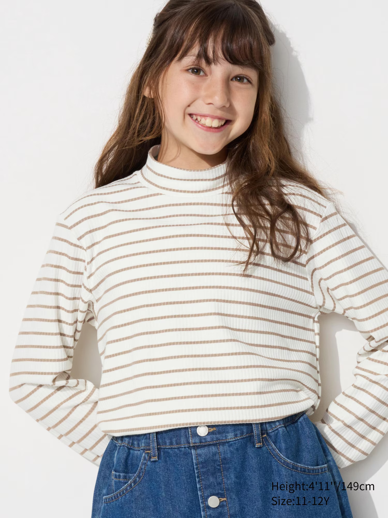 HEATTECH Ribbed T-Shirt | High Neck | Striped | UNIQLO (US)