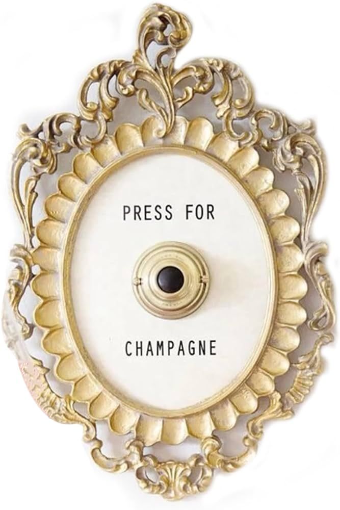 Amazon.com: Press for Champagne Framed Vintage Button ,Press Champagne Door Rings Bell, Rings Min... | Amazon (US)