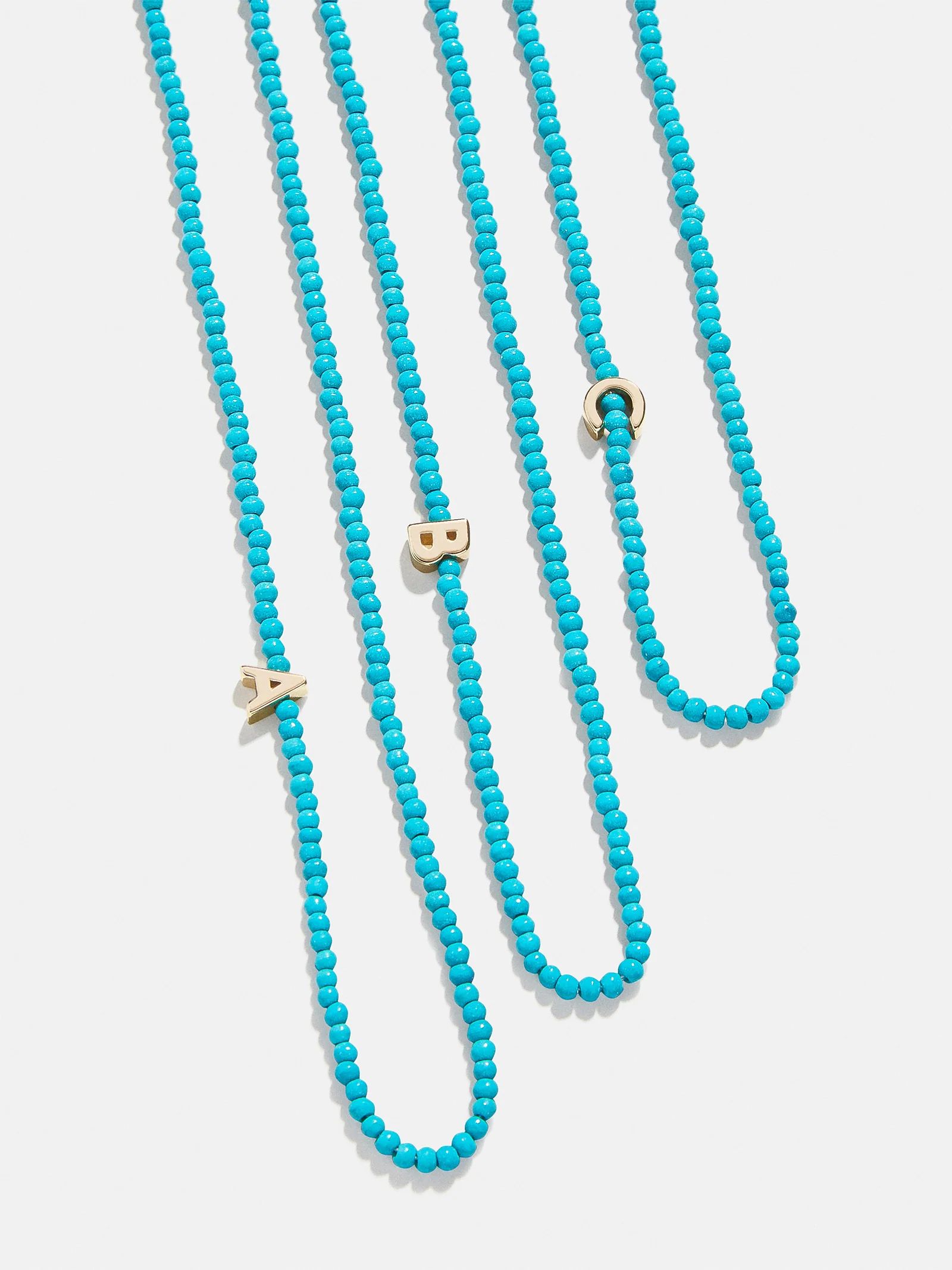 Turquoise Semi-Precious Initial Necklace - Turquoise | BaubleBar (US)