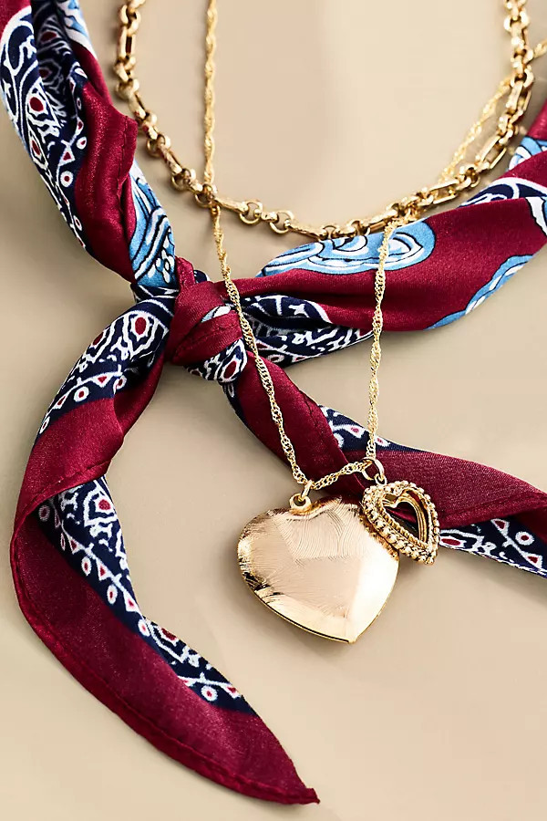 Double-Chain Charmed Scarf Necklace | Anthropologie (US)