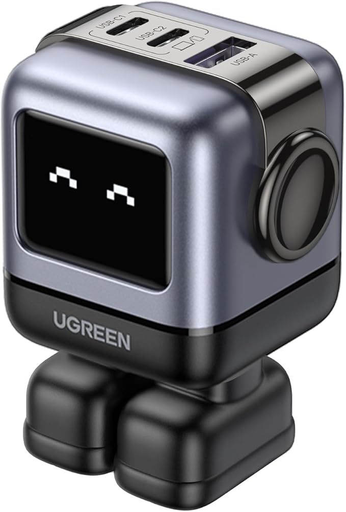 UGREEN RG 65W USB C Charger, Nexode 3-Port Robot GaN Fast Compact Wall Charger Block, USB C Power... | Amazon (US)