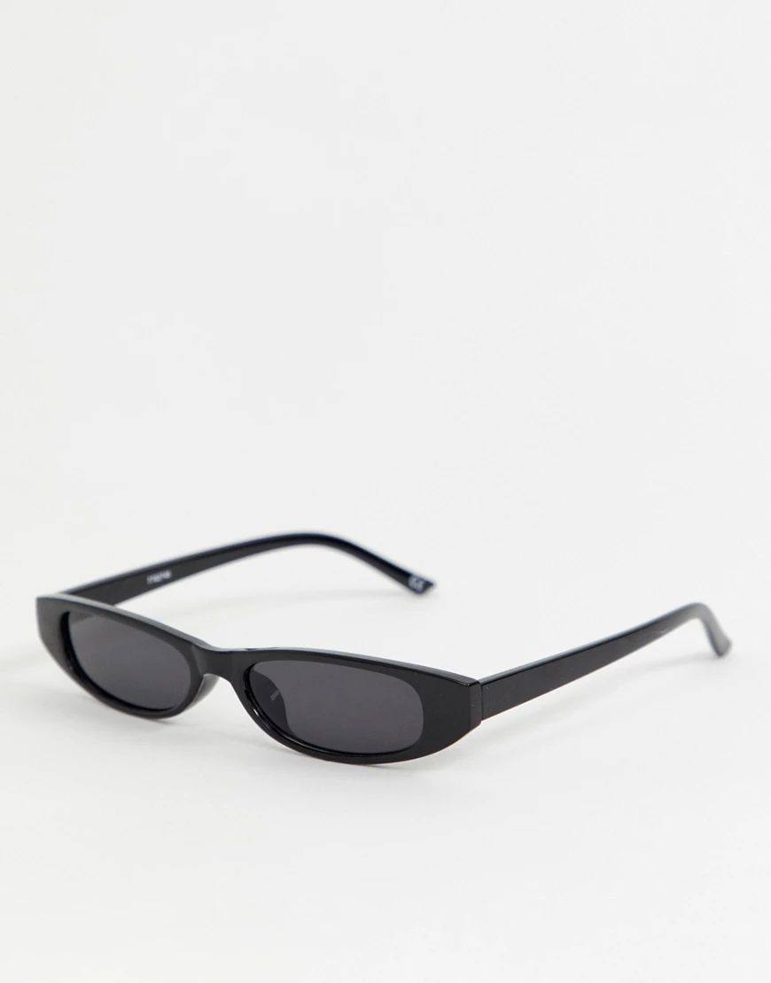 Reclaimed Vintage Inspired slim oval sunglasses in black exclusive to ASOS | ASOS (Global)