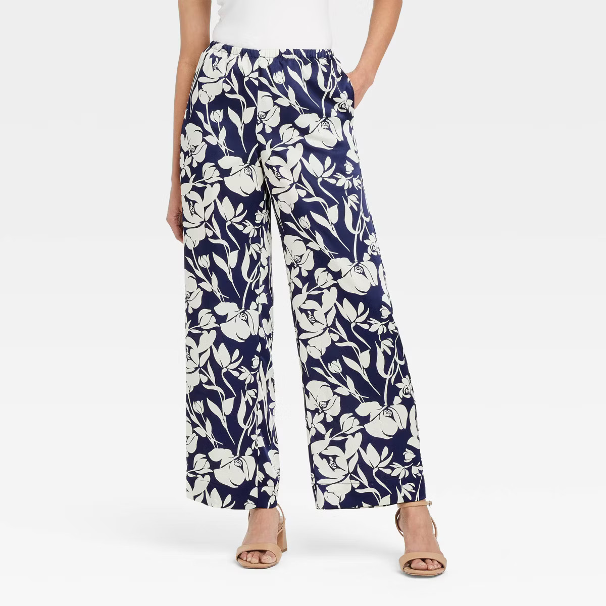 Women's Mid-Rise Pull-On Satin Pants - A New Day™ | Target