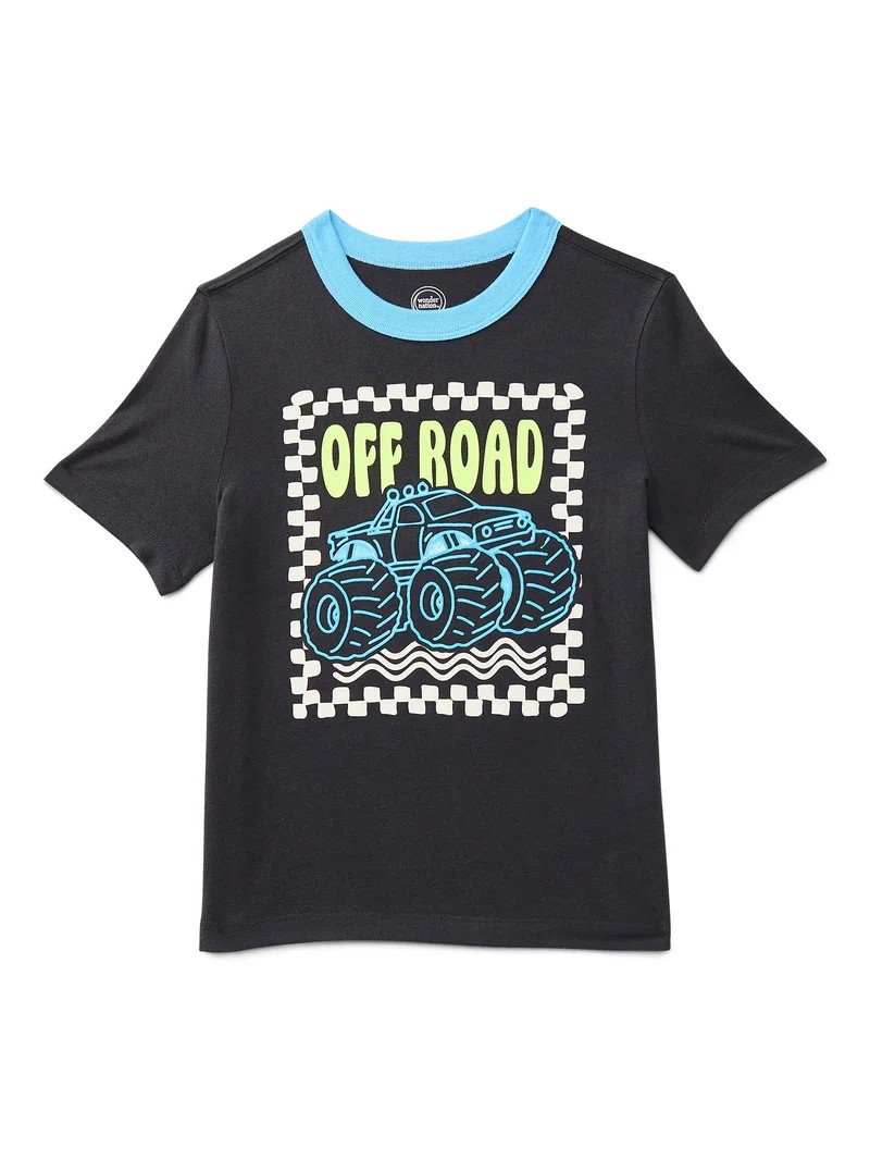 Wonder Nation Little Boys Graphic Ringer Tee with Short Sleeves, Sizes 4-10 | Walmart (US)