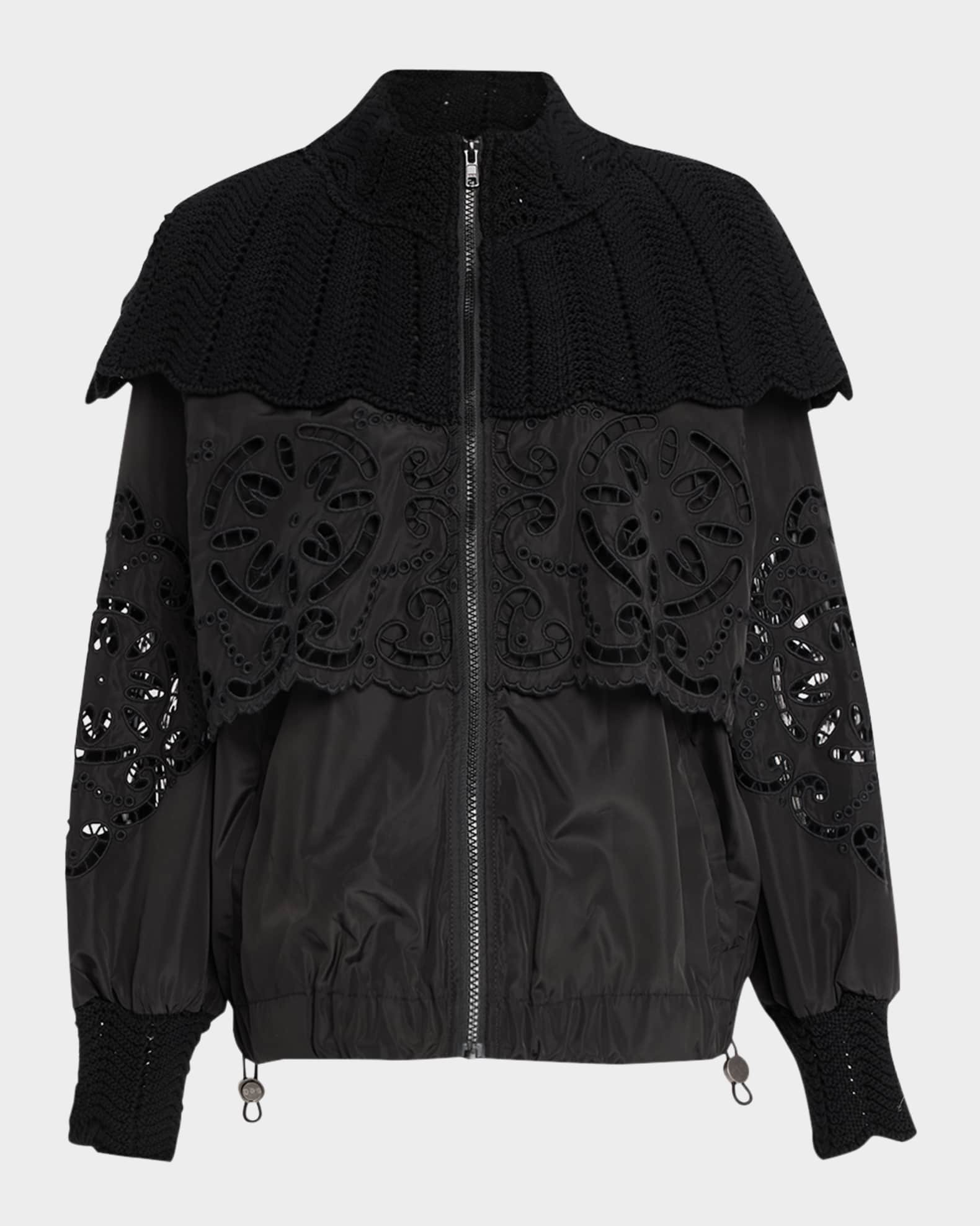 Dahlia Eyelet Crochet Windbreaker | Neiman Marcus