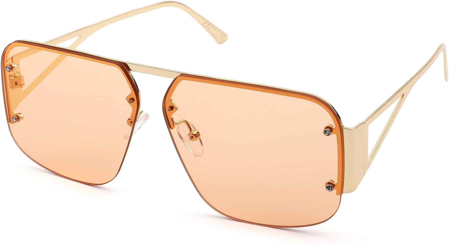 Pro Acme Aviator Sunglasses Women Men Trendy Rimless Frame Retro Square Shades Large Metal Sun Gl... | Amazon (US)