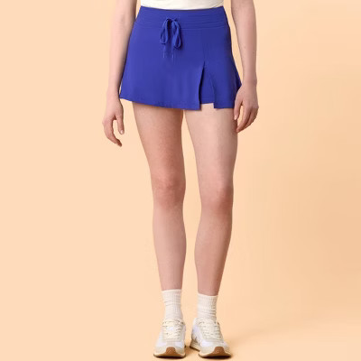 Blogilates Women's Trailblaze Slit Skort - Royal Blue L | Target