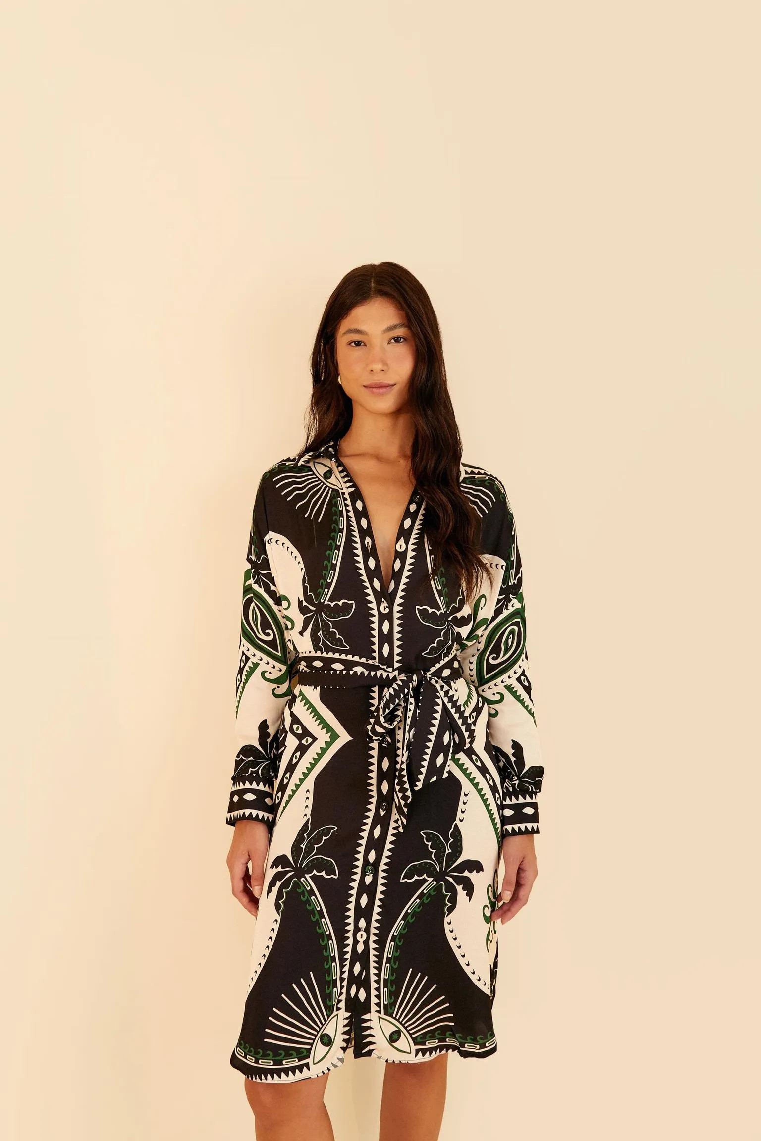 Camisa Longa Estampada Lenço Astral | Farm Rio (BR)