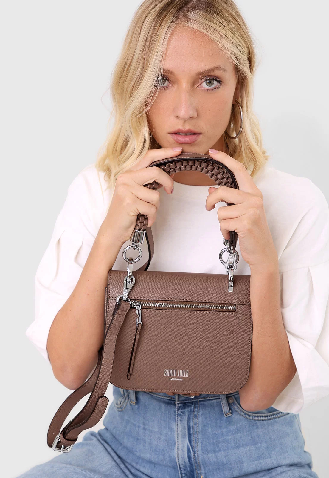 Bolsa Santa Lolla Zíper Nude | Dafiti (BR)