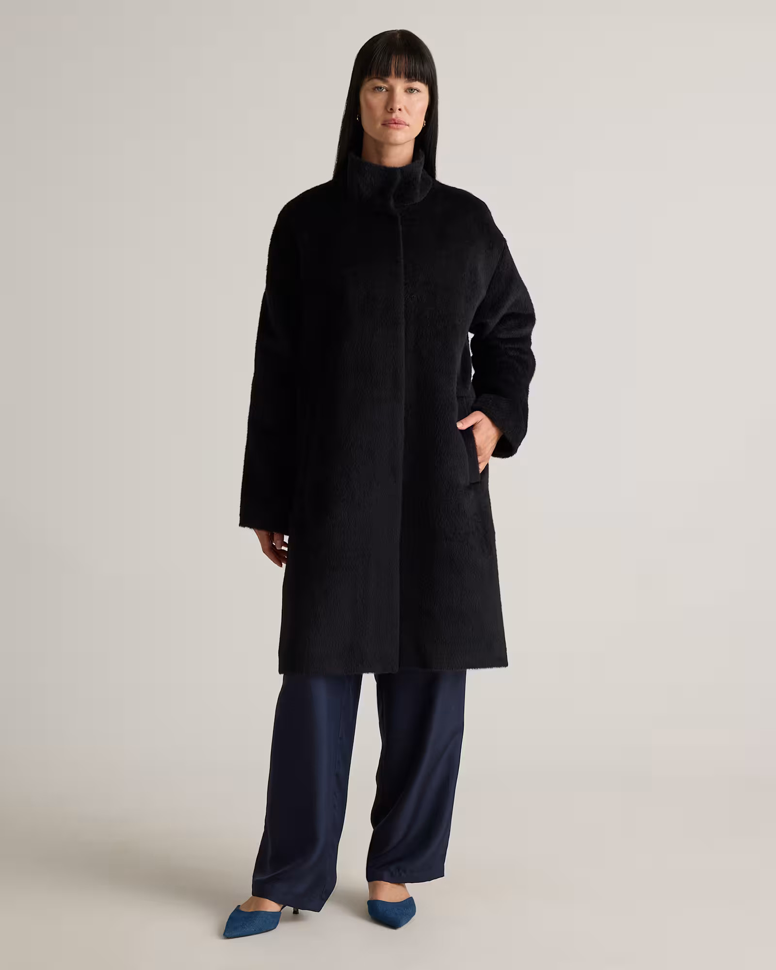 Alpaca-Wool Stand Collar Coat | Quince