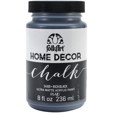 FolkArt Home Decor Chalk Rich Black Acrylic Paint, 8 Fl. Oz. | Walmart (US)