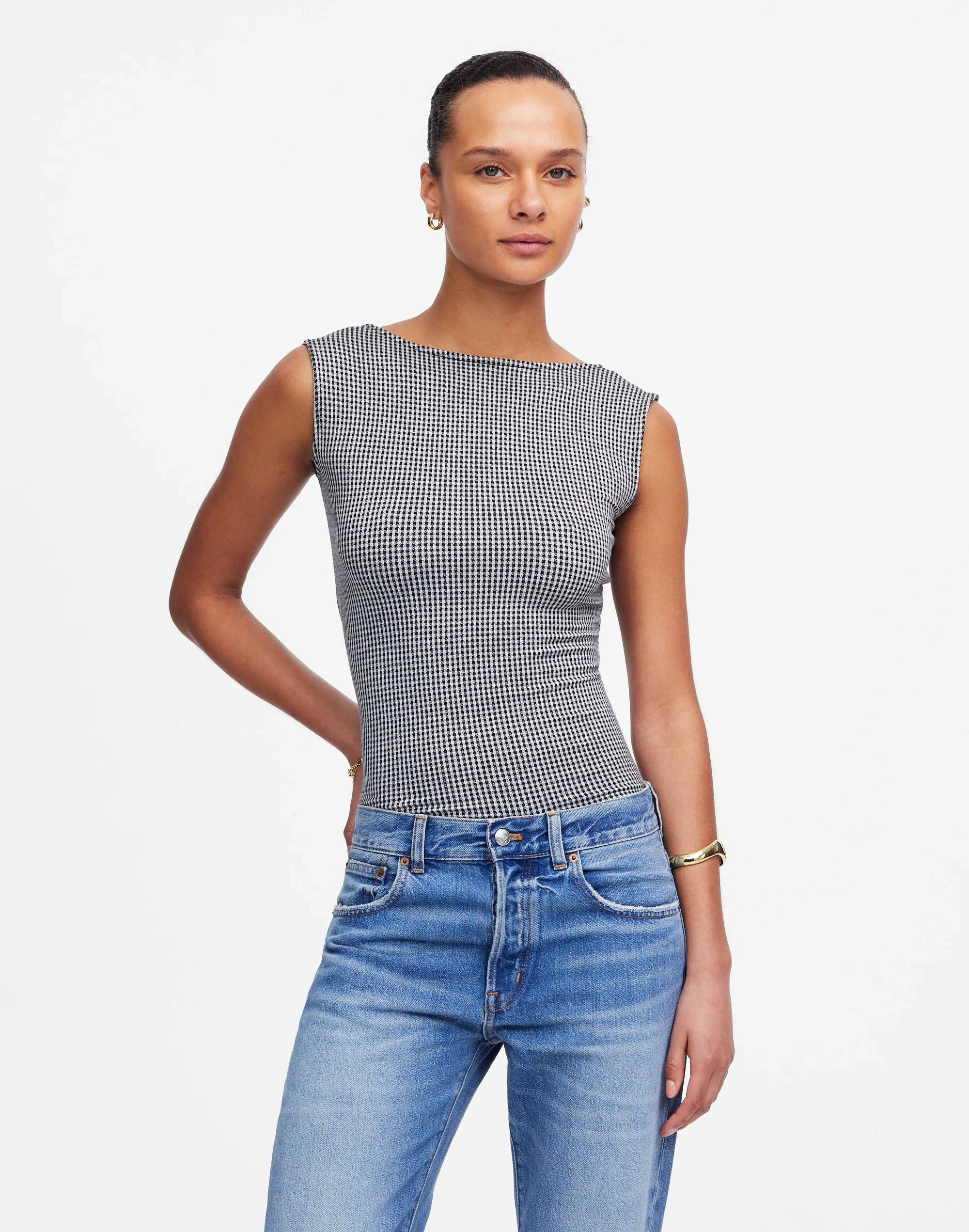 Low-Back Tee in Gingham | Madewell