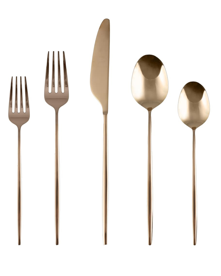 Cambridge Gaze Copper Mirror 20-Piece Flatware Set, Service for 4 | Neiman Marcus