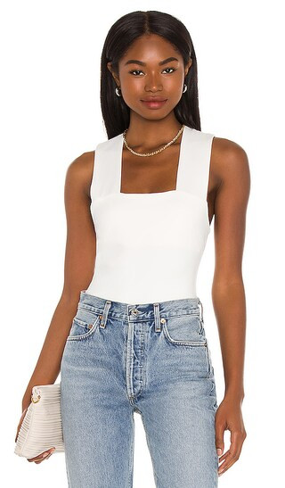 She's So Sleek Bodysuit in Ecru | Revolve Clothing (Global)