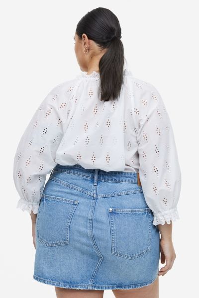 Broderie anglaise blouse - White - Ladies | H&M US | H&M (US + CA)