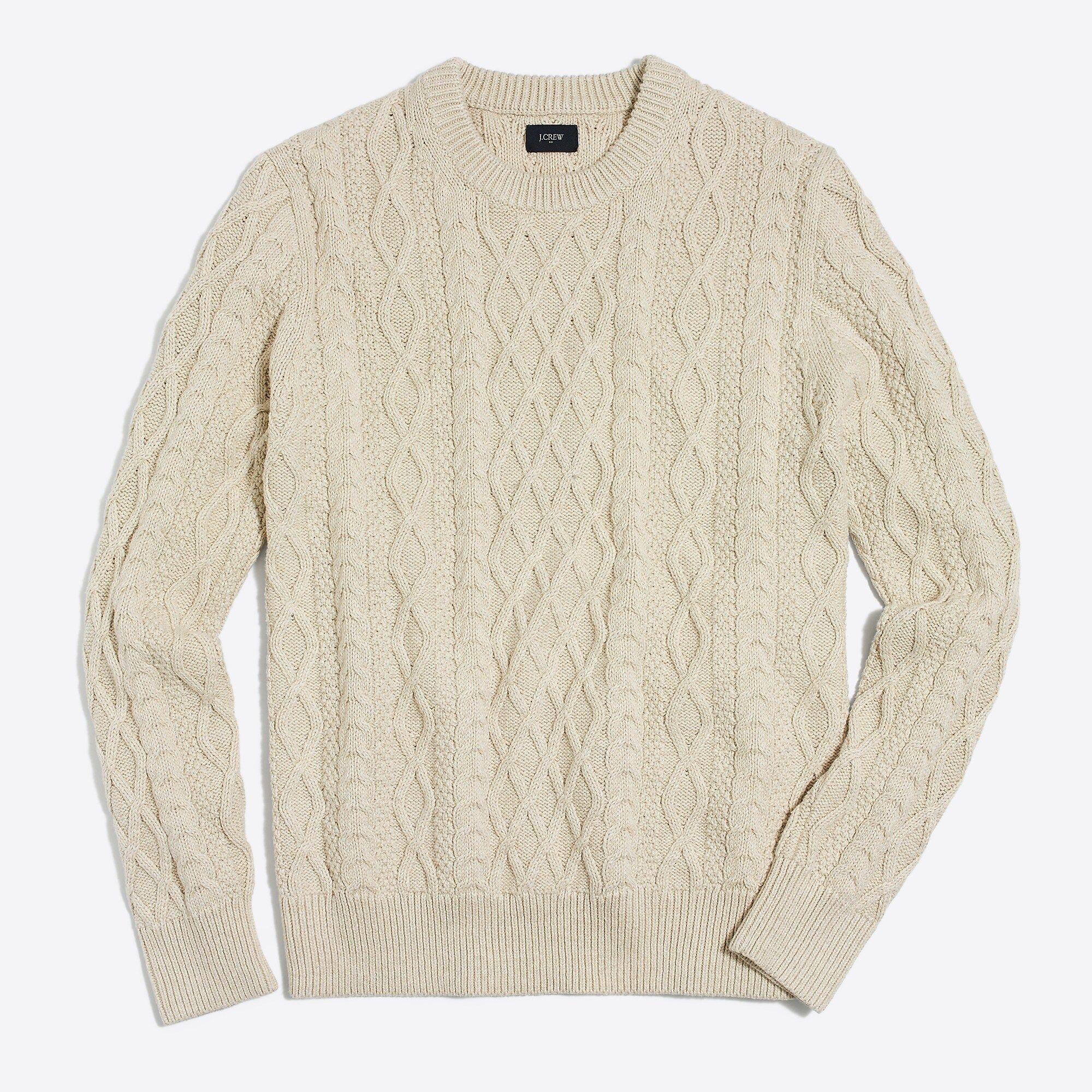 Fisherman cable crewneck sweater | J.Crew Factory