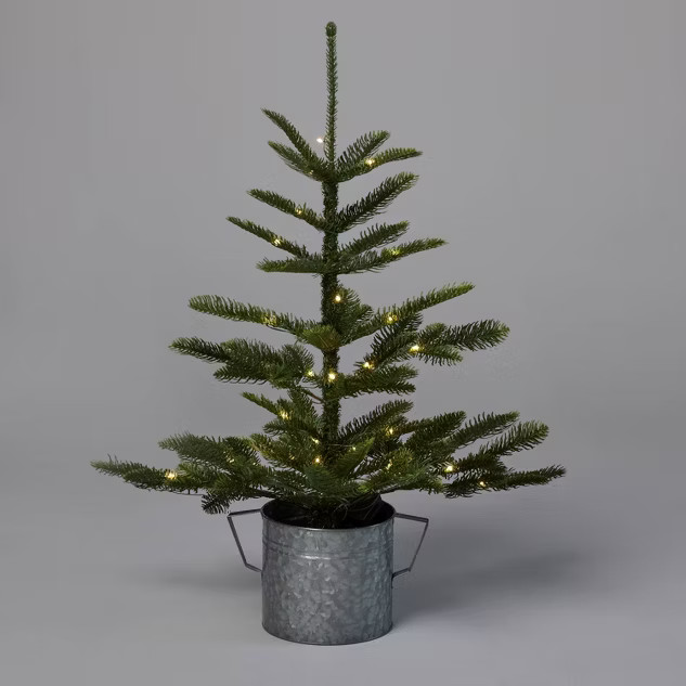 2.5' Pre-Lit LED Indexed Balsam Fir Potted Artificial Christmas Tree Dewdrop Warm White Light... | Target