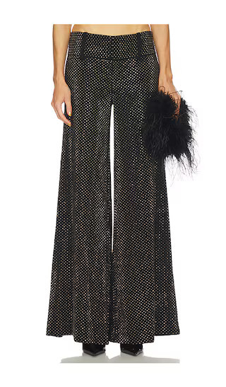 Alice + Olivia Olivia Wide Leg Flare Pant in Black. - size 6 | Revolve Clothing (Global)