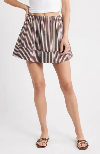 Topshop Poplin Miniskirt in Brown Multi at Nordstrom Rack, Size 6 Us (Fits Like 2-4) | Nordstrom Rack