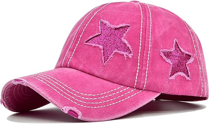 Ponytail Baseball Cap for Women High Messy Bun Caps Washed Cotton Hats | Amazon (US)