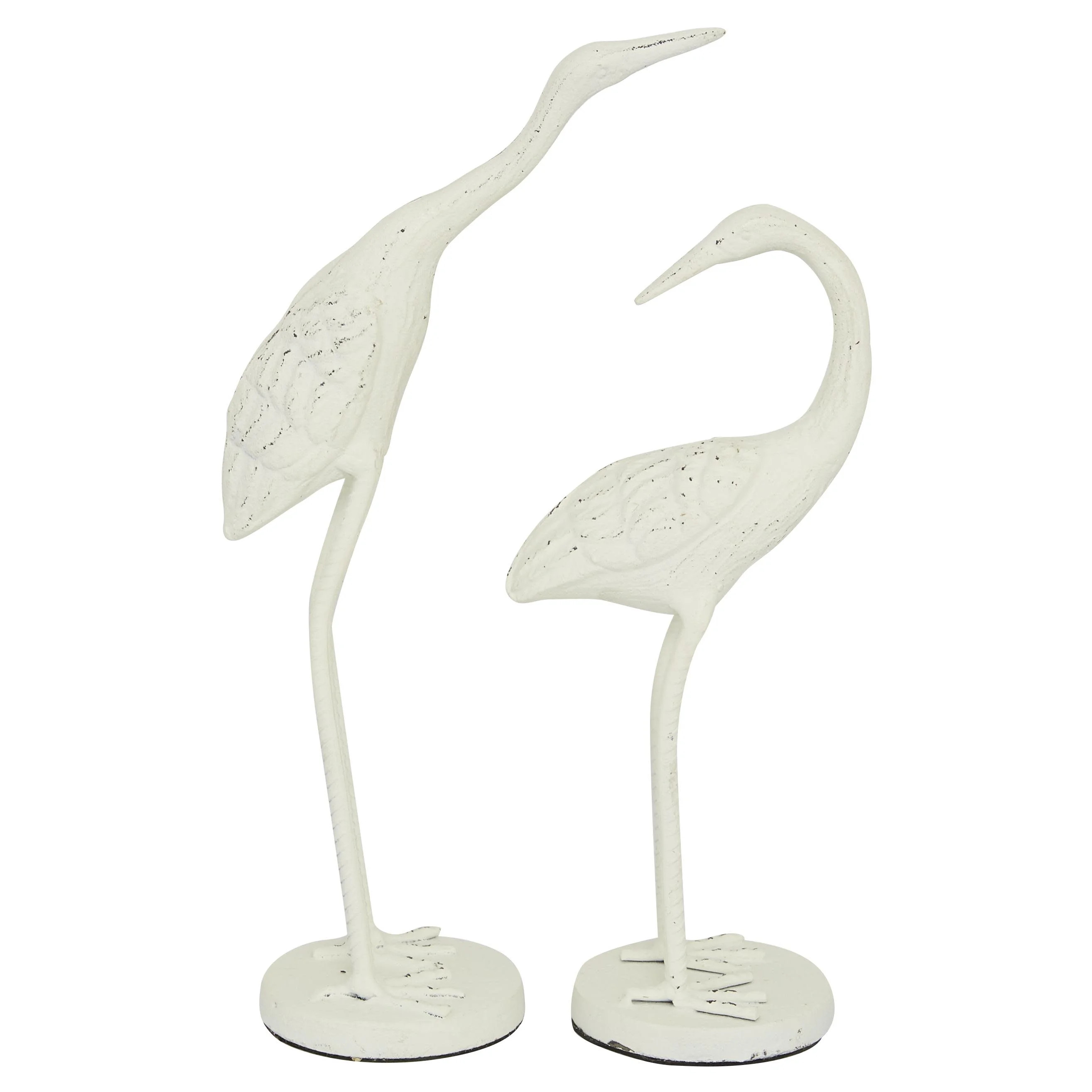 10", 12"H White Metal Bird Sculpture, by DecMode (2 Count) | Walmart (US)