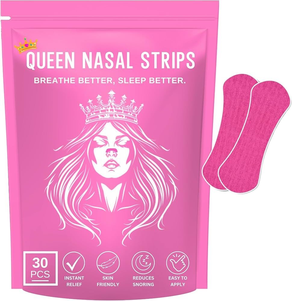 Amazon.com: Queen Nasal Strips (30 Pack) Sleep Better - Helps with Snoring, Nasal Congestion & Ex... | Amazon (US)