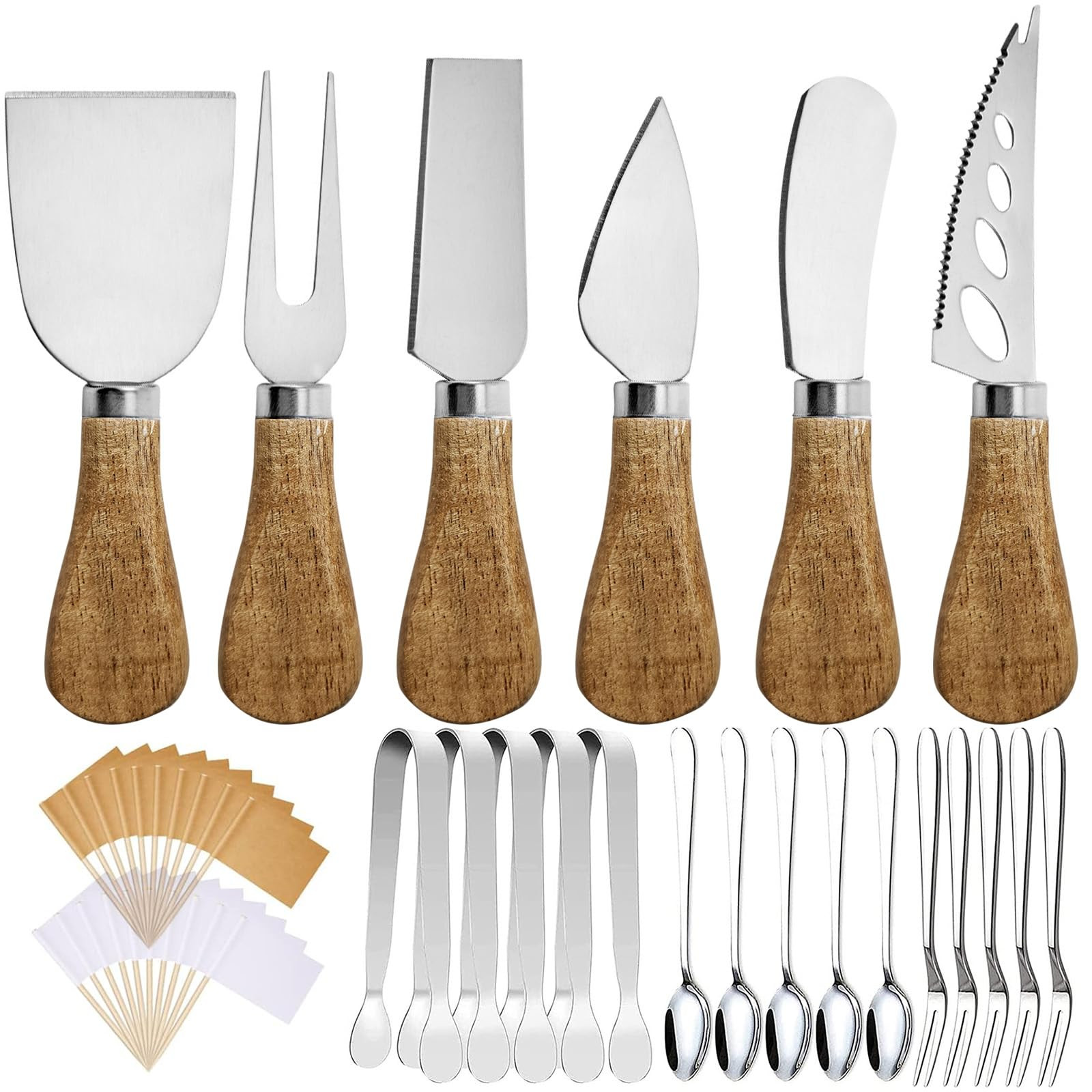 Charcuterie Board Accessories Spreader Knife Set Cheese Butter with Wooden Handles Mini Serving T... | Amazon (US)