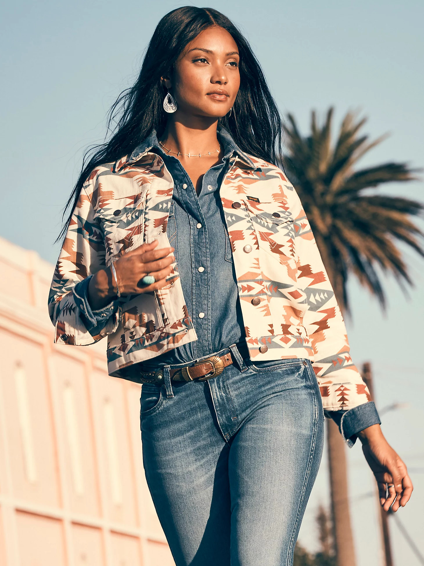 Women's Western Printed Boyfriend Jacket in Aztec | Wrangler