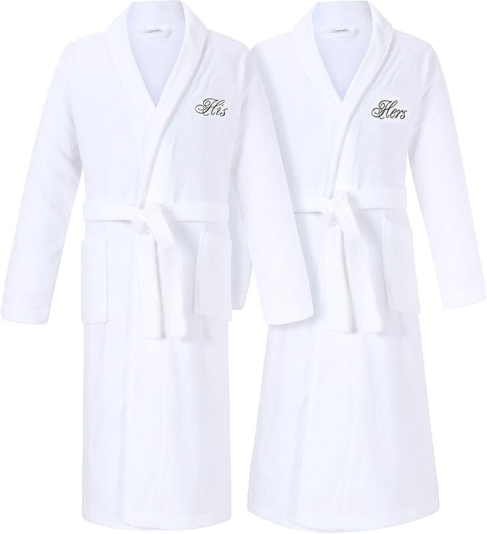 His and Her Robes | Set of 2 His & Hers Robes for Couples | Extra Thick| Long Sleeves | 100% Terr... | Amazon (US)