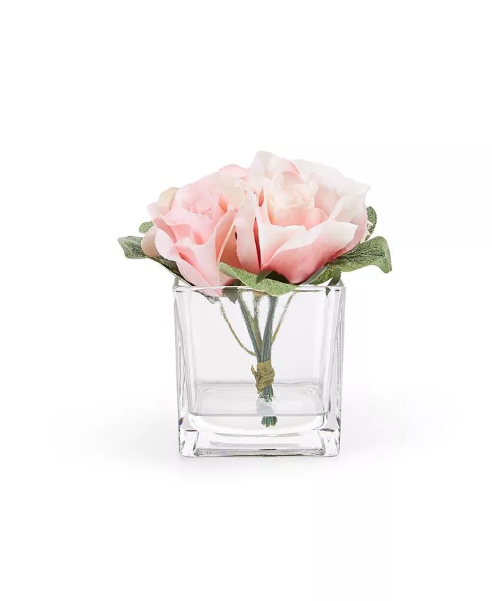 Valentine's Day Artificial Pink Rose Mini Centerpiece, Created for Macy's | Macys (US)