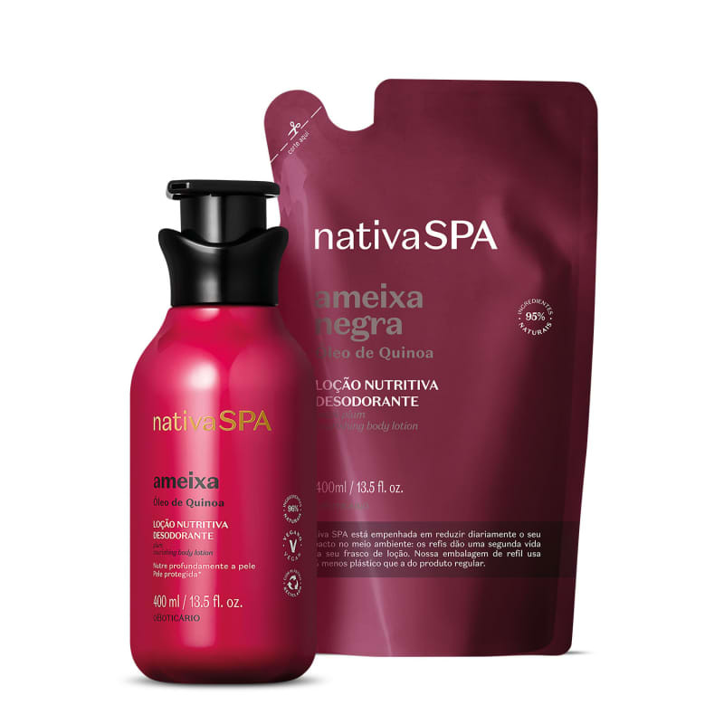 Combo Nativa SPA: Loção Hidratante Corporal Ameixa 400ml + Refil Loção Hidratante Corporal Am... | oBoticario (BR)