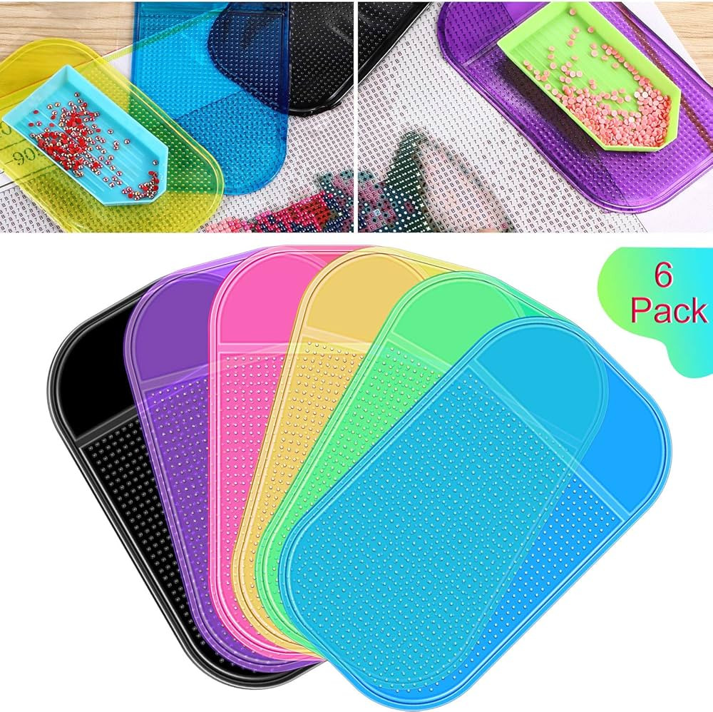 Blulu 6 Pieces Anti-Slip Tools Sticky Mat for Diamond Painting Sticky Gel Pad Non-Slip Universal ... | Amazon (US)
