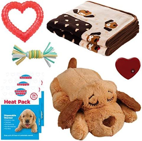 Snuggle Puppy New Puppy Starter Kit (Neutral) - Heartbeat Stuffed Toy for Dogs - Pet Anxiety Reli... | Amazon (US)