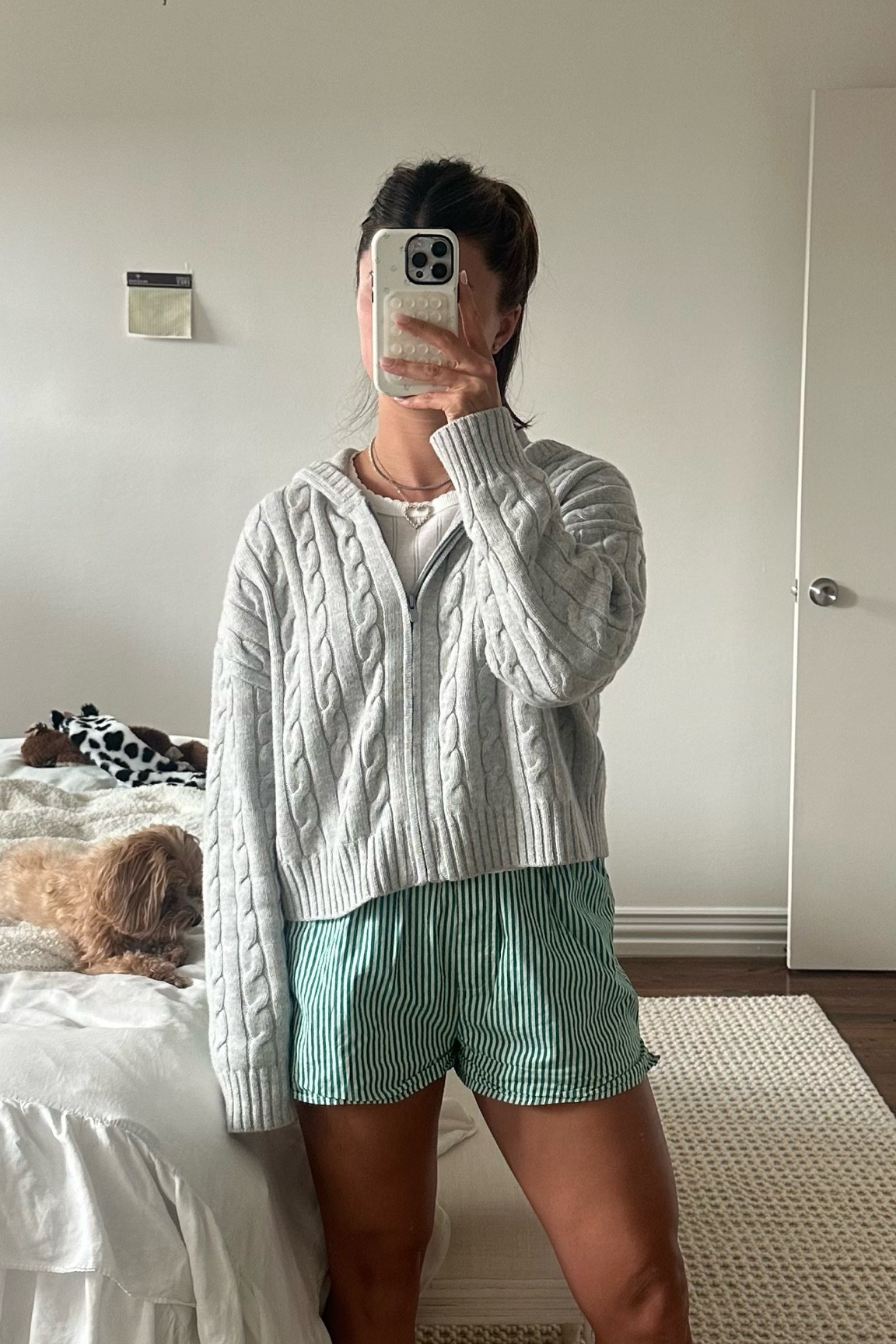 cable zip up hoodie🩶 size small