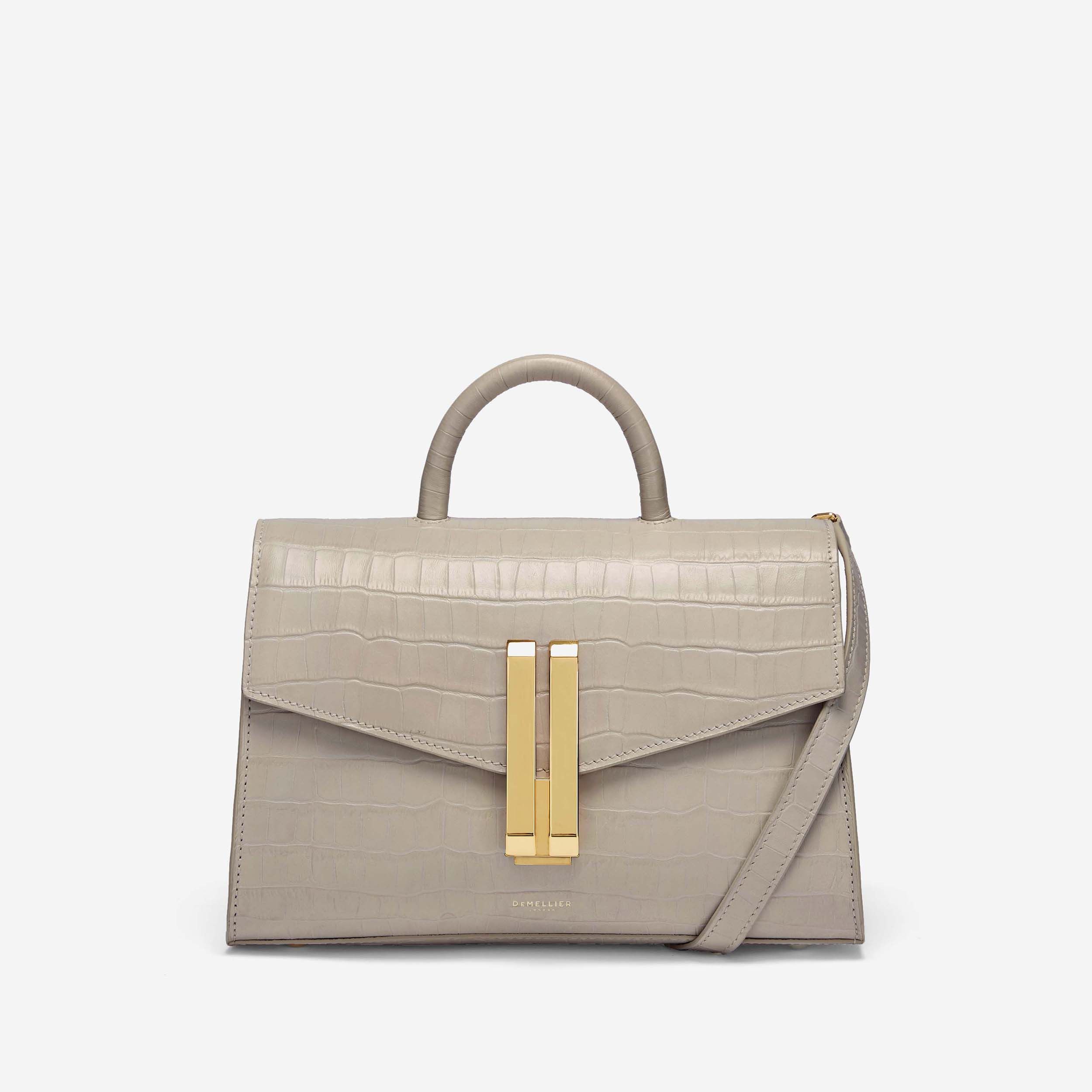 The Midi Montreal | Taupe Croc-Effect | DeMellier | DeMellier