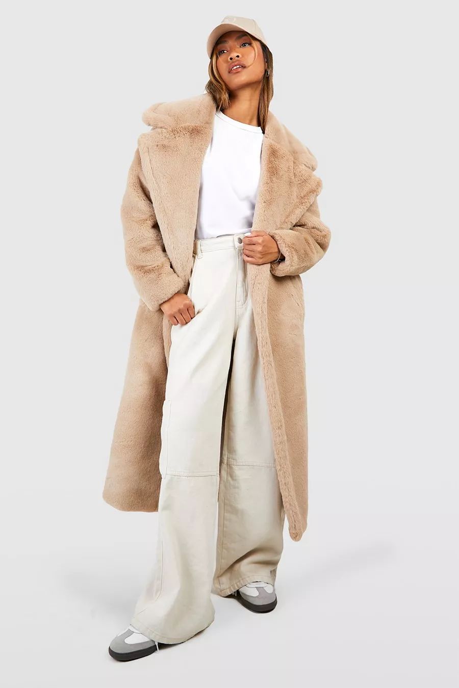 Belted Faux Fur Coat | boohoo (US & Canada)