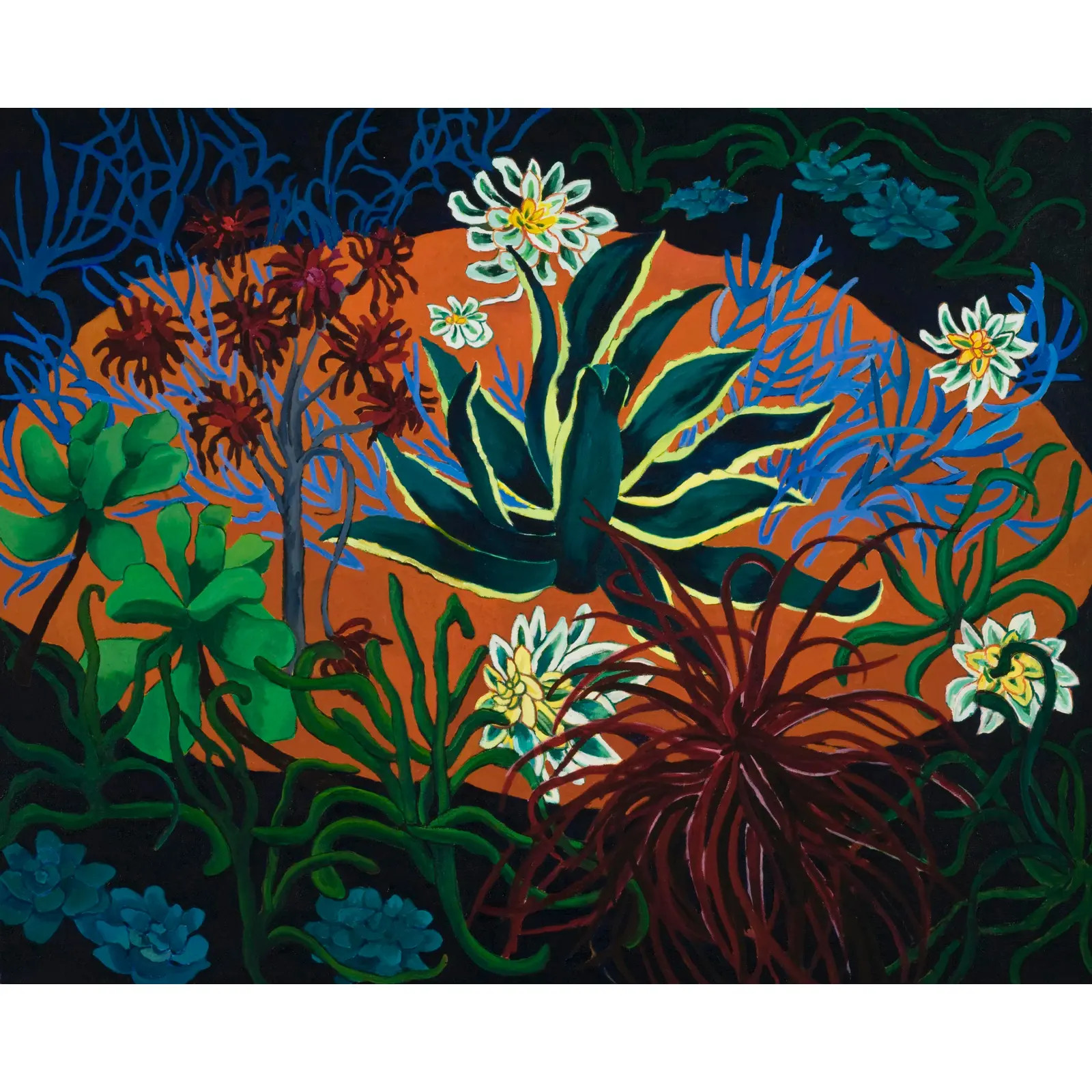 “Night Garden #2” Oil on Canvas Landscape Painting by Mary Alice Copp - | Chairish