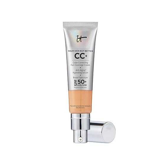 IT Cosmetics CC+ Cream - Natural Full Coverage Foundation With SPF 50+, Color Corrector & Anti-Ag... | Amazon (US)