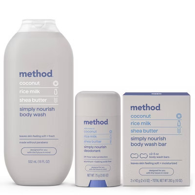 Method Simply Nourish 18 fl oz Body Wash + 2 Pack/5oz Each Bar Soaps + 2.65oz Solid Deodorant | Target