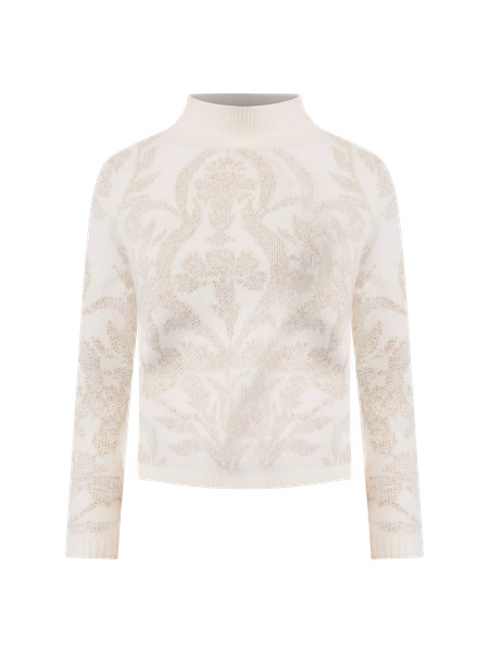 Shimmer Jacquard Mock Neck Sweater | Ann Taylor