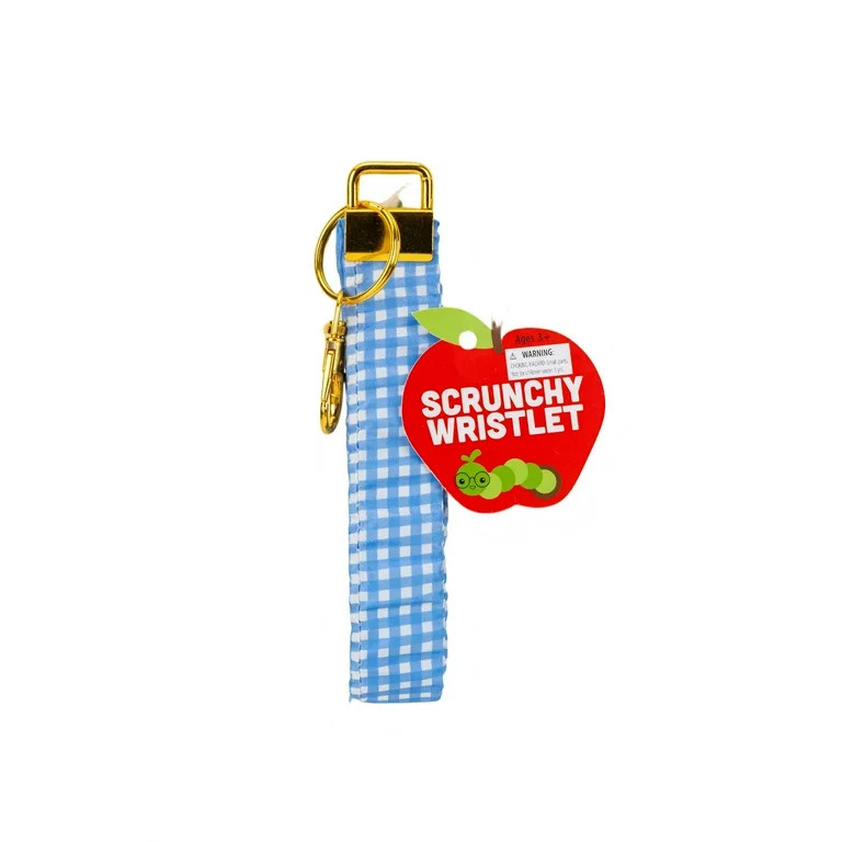 Blue Gingham Scrunchy Wristlet, Elastic Wrist Lanyard Key Holder, Classic Blue Pattern, 7 x 0.86 ... | Walmart (US)